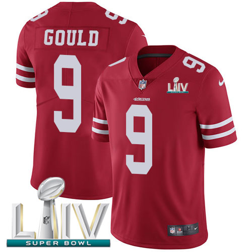 San Francisco 49ers Nike 9 Robbie Gould Red Super Bowl LIV 2020 Team Color Youth Stitched NFL Vapor Untouchable Limited Jersey